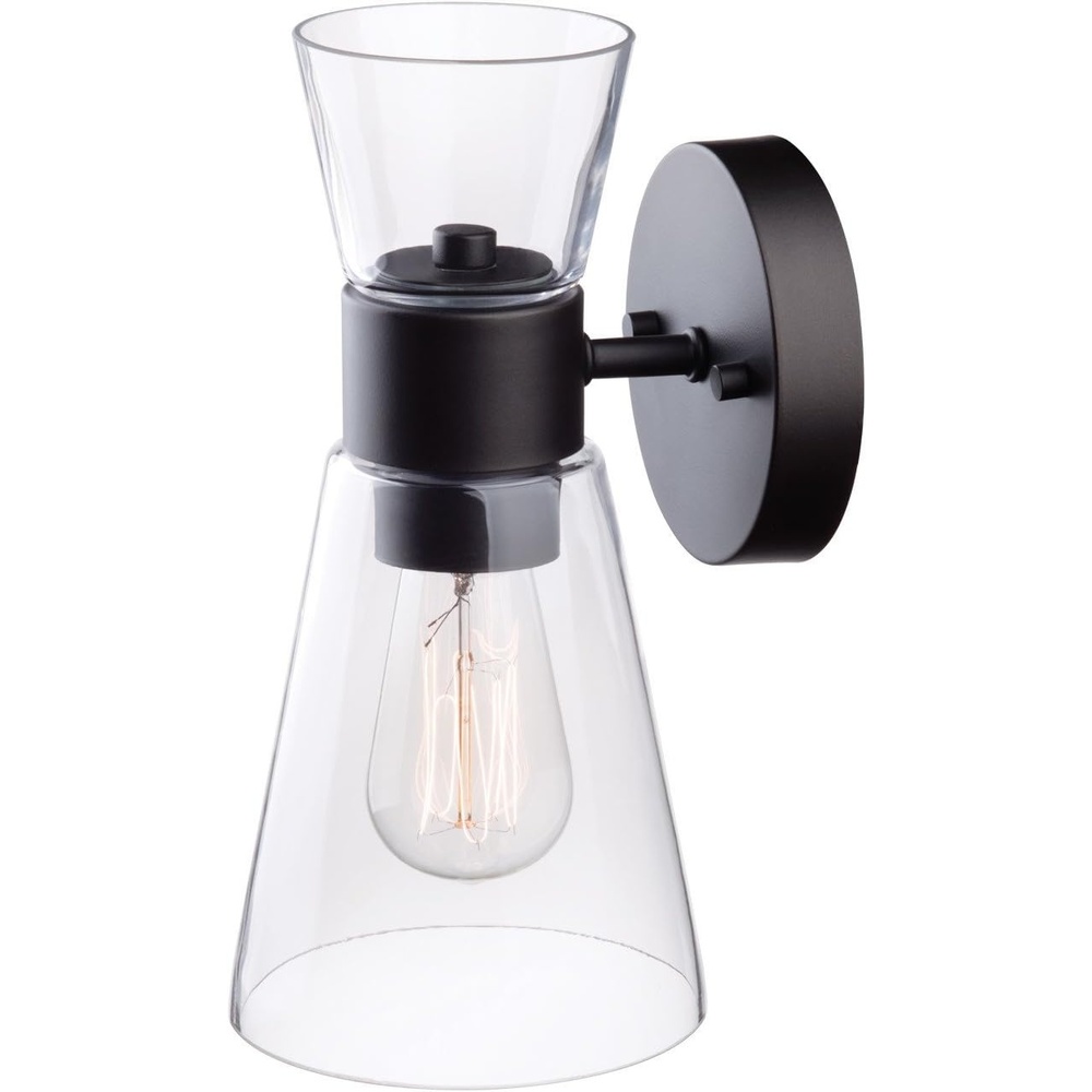 image:imageGlobe Electric 51258 Montgomery 1Light Wall Sconce Dark Bronze Clear Glass Shade Bulb Not Included