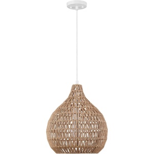Globe Electric 65703 Tika 1-Light Pendant Lighting, Natural Blonde, Twine Shade(Tika)