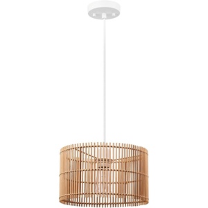 Globe Electric 65942 Tammi 1-Light Pendant Lighting, Natural Bamboo Shade, White Fabric Cord((Pack of 1))
