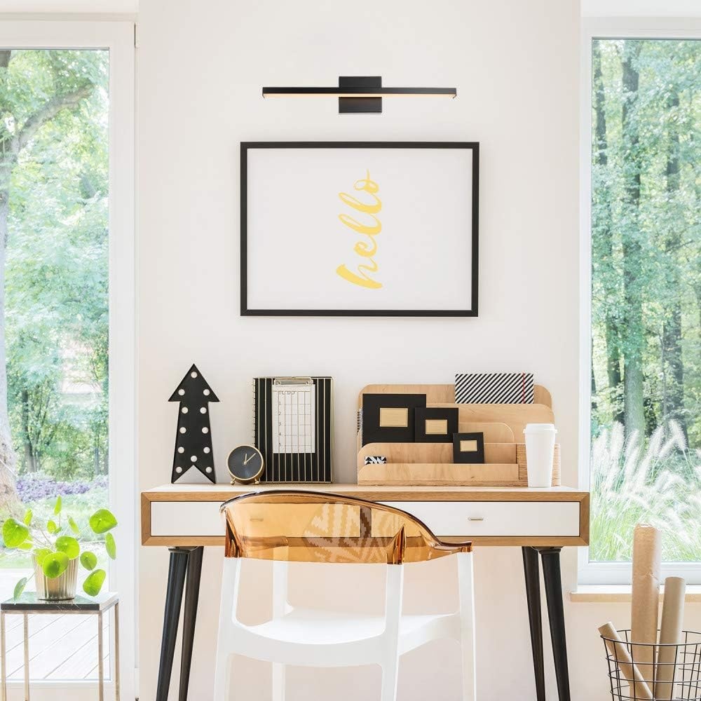 image:imageGlobe Electric 51533 Jensen 30W Led Integrated Vanity Light Black Frosted Diffuser 1000 Lumens 3000 Kelvin Warm White 80 CRIBlack