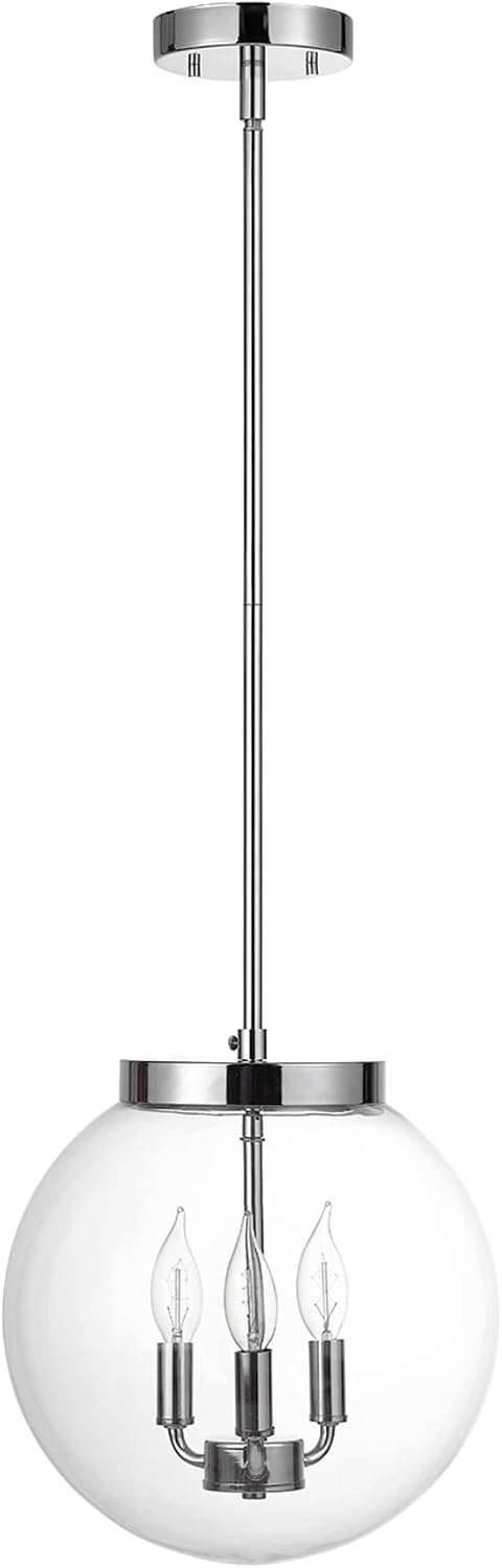 image:imageGlobe Electric 60401 Warren 1Light Pendant Matte White Dark Bronze Accents 220 LumenChrome