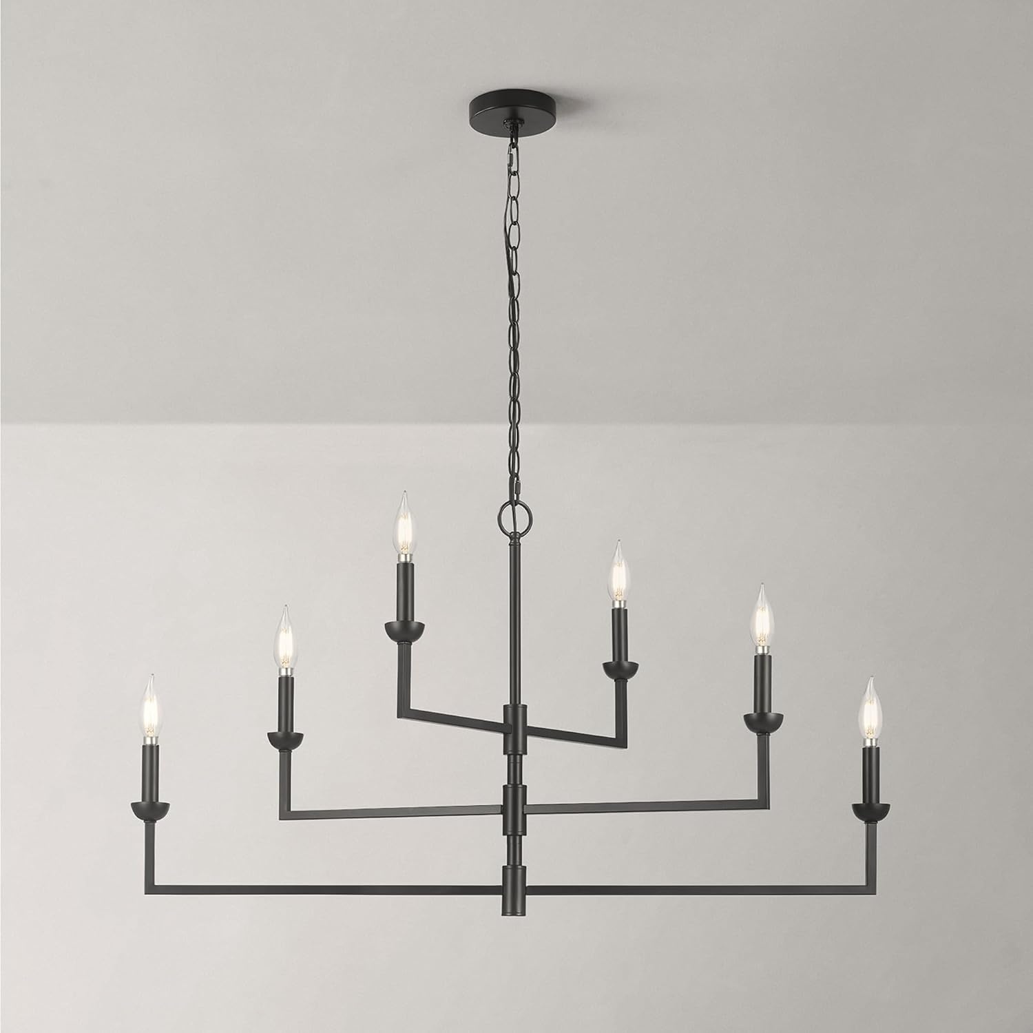 image:imageGlobe Electric 60401 Warren 1Light Pendant Matte White Dark Bronze Accents 220 LumenMatte Black Black Chain