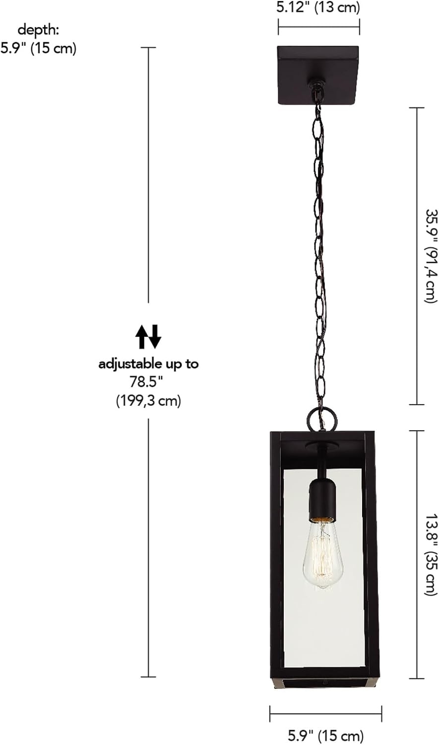 image:imageGlobe Electric 60401 Warren 1Light Pendant Matte White Dark Bronze Accents 220 LumenMatte Black Clear Glass