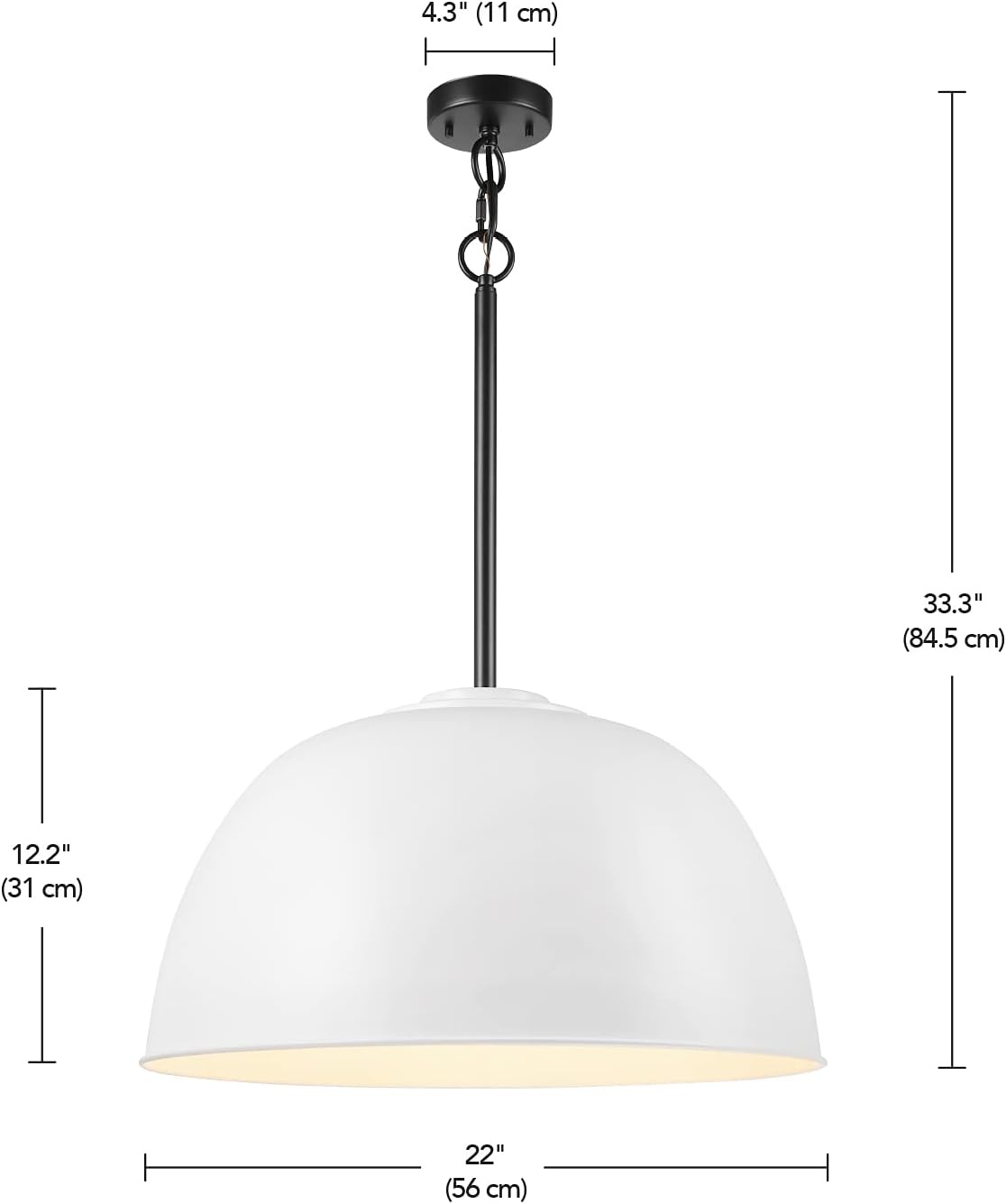 image:imageGlobe Electric 60401 Warren 1Light Pendant Matte White Dark Bronze Accents 220 LumenMatte White Bronze