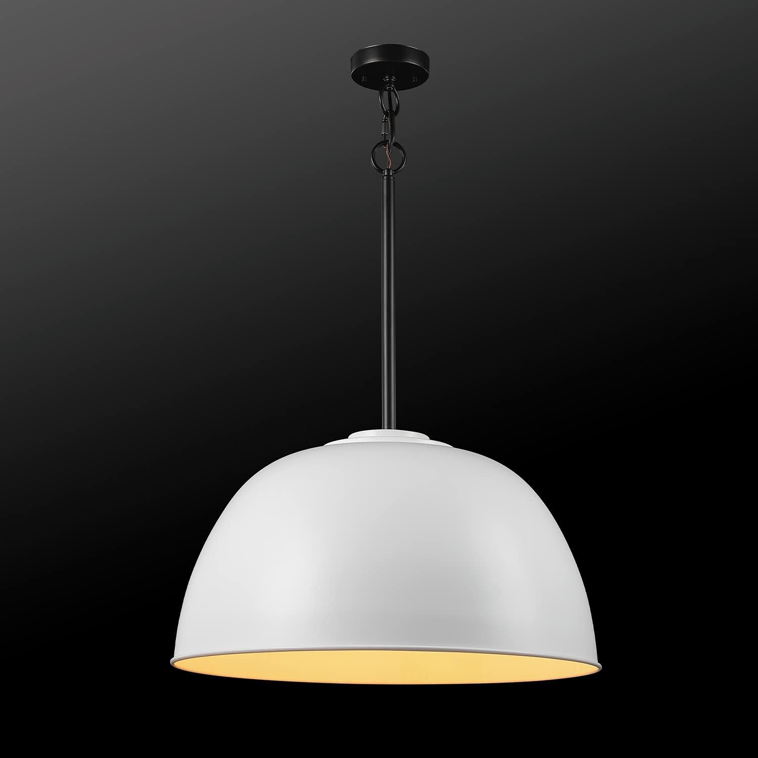 image:imageGlobe Electric 60401 Warren 1Light Pendant Matte White Dark Bronze Accents 220 LumenMatte White Bronze