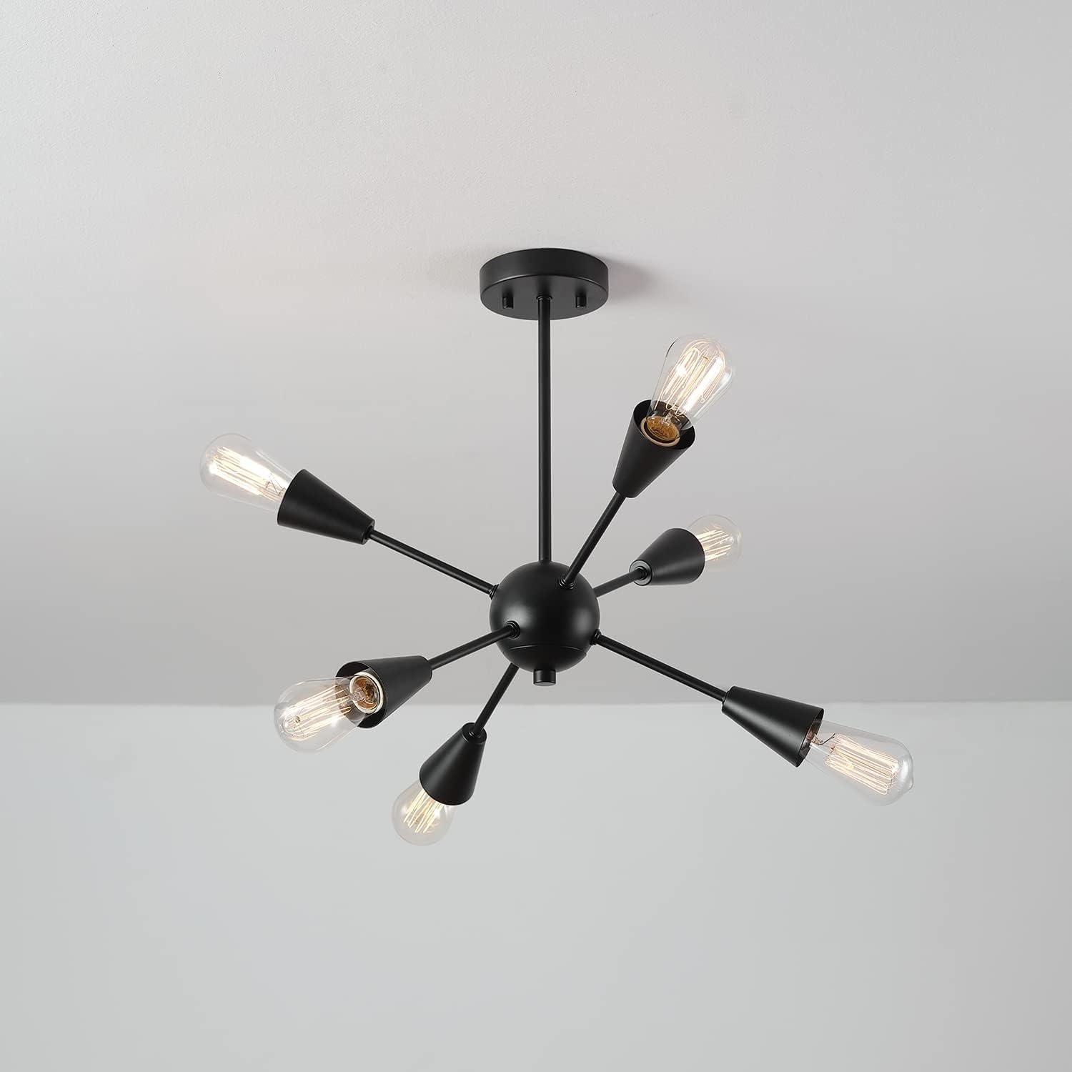 image:imageGlobe Electric 61121 Emmanuelle 6Light SemiFlush Mount Ceiling Light Matte Black