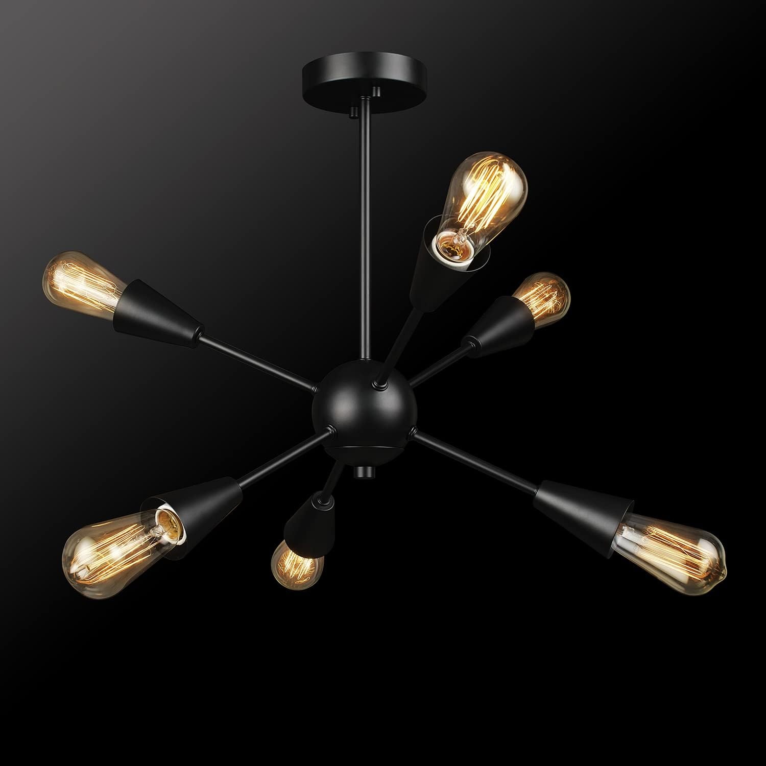 image:imageGlobe Electric 61121 Emmanuelle 6Light SemiFlush Mount Ceiling Light Matte Black