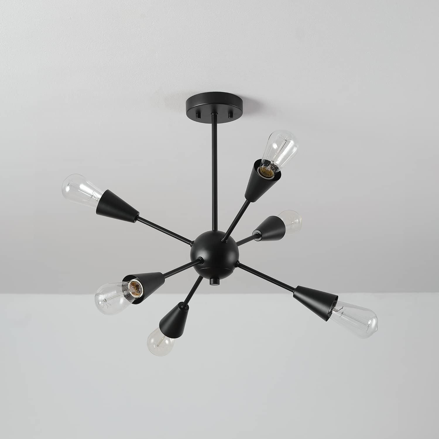 image:imageGlobe Electric 61121 Emmanuelle 6Light SemiFlush Mount Ceiling Light Matte Black