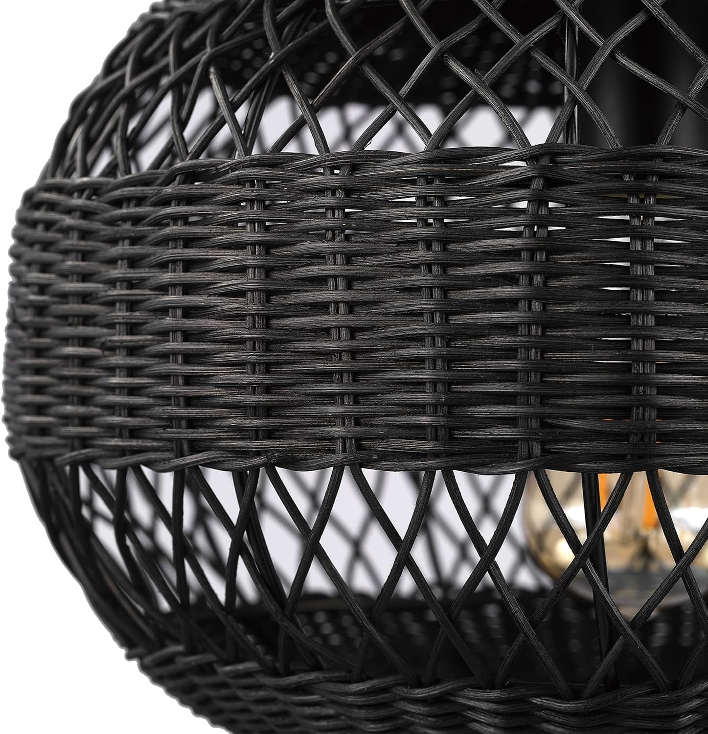 image:imageGlobe Electric 65893 1Light Flush Mount Ceiling Light Black Rattan ShadeBeth