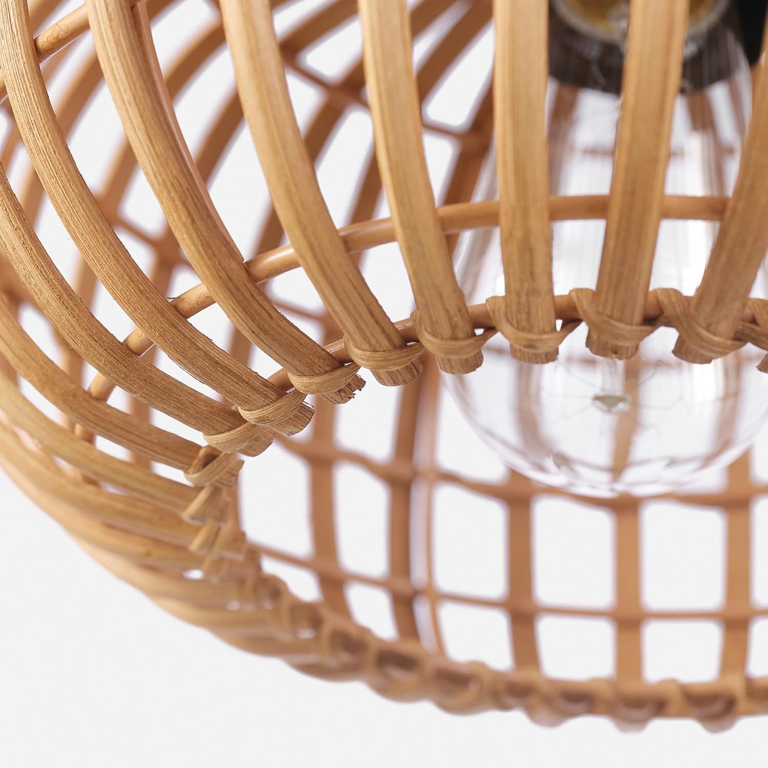 image:imageGlobe Electric 65893 1Light Flush Mount Ceiling Light Black Rattan ShadeFitz