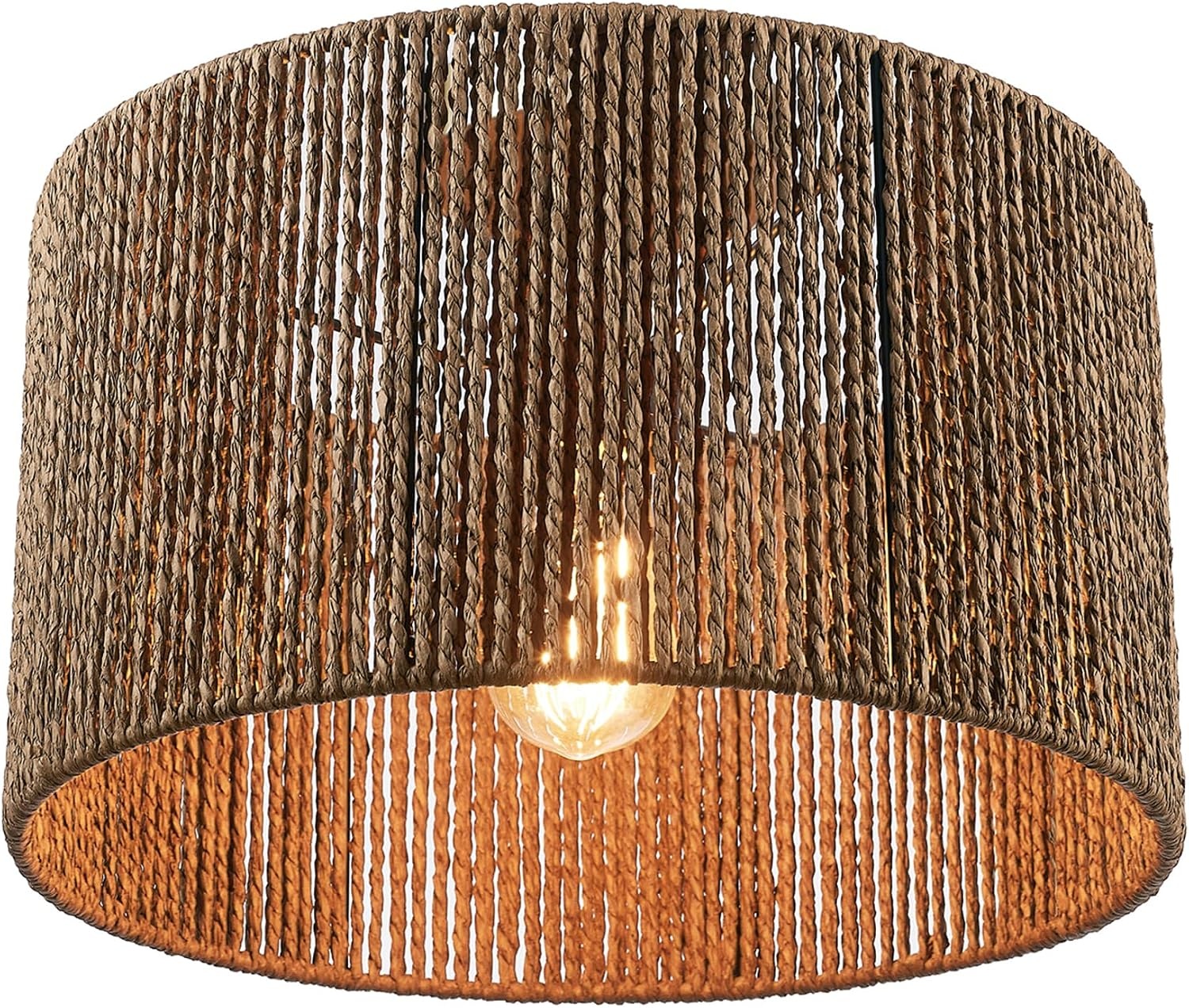 image:imageGlobe Electric 65893 1Light Flush Mount Ceiling Light Black Rattan ShadeLulu