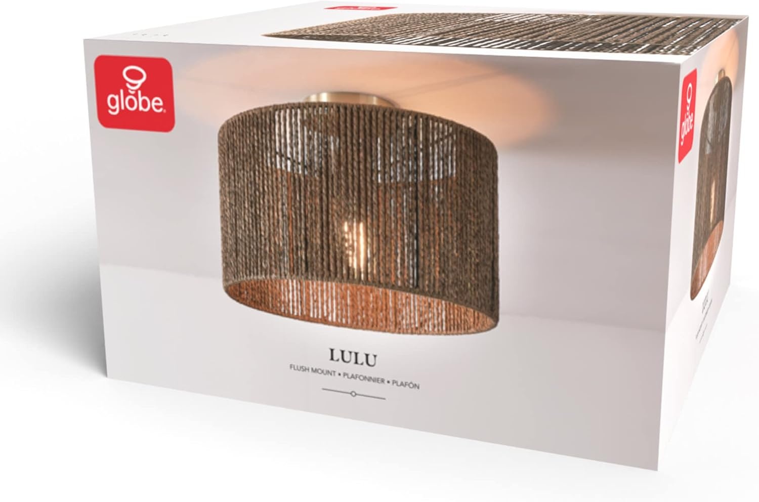 image:imageGlobe Electric 65893 1Light Flush Mount Ceiling Light Black Rattan ShadeLulu