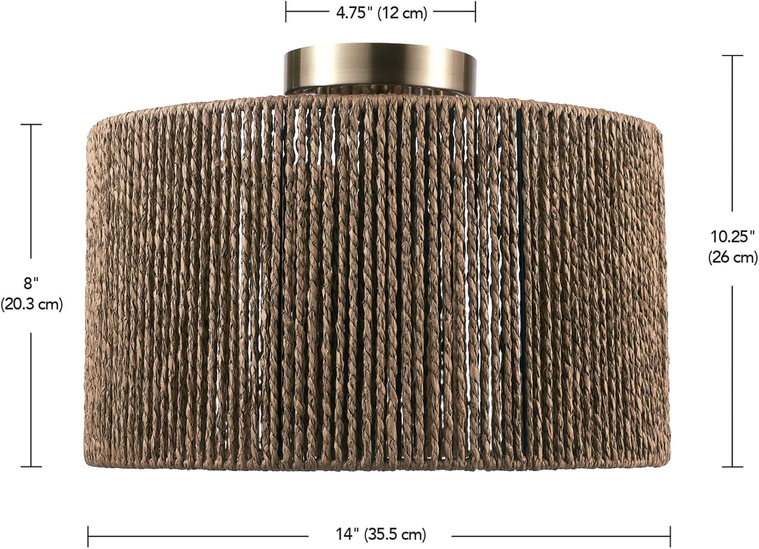 image:imageGlobe Electric 65893 1Light Flush Mount Ceiling Light Black Rattan ShadeLulu