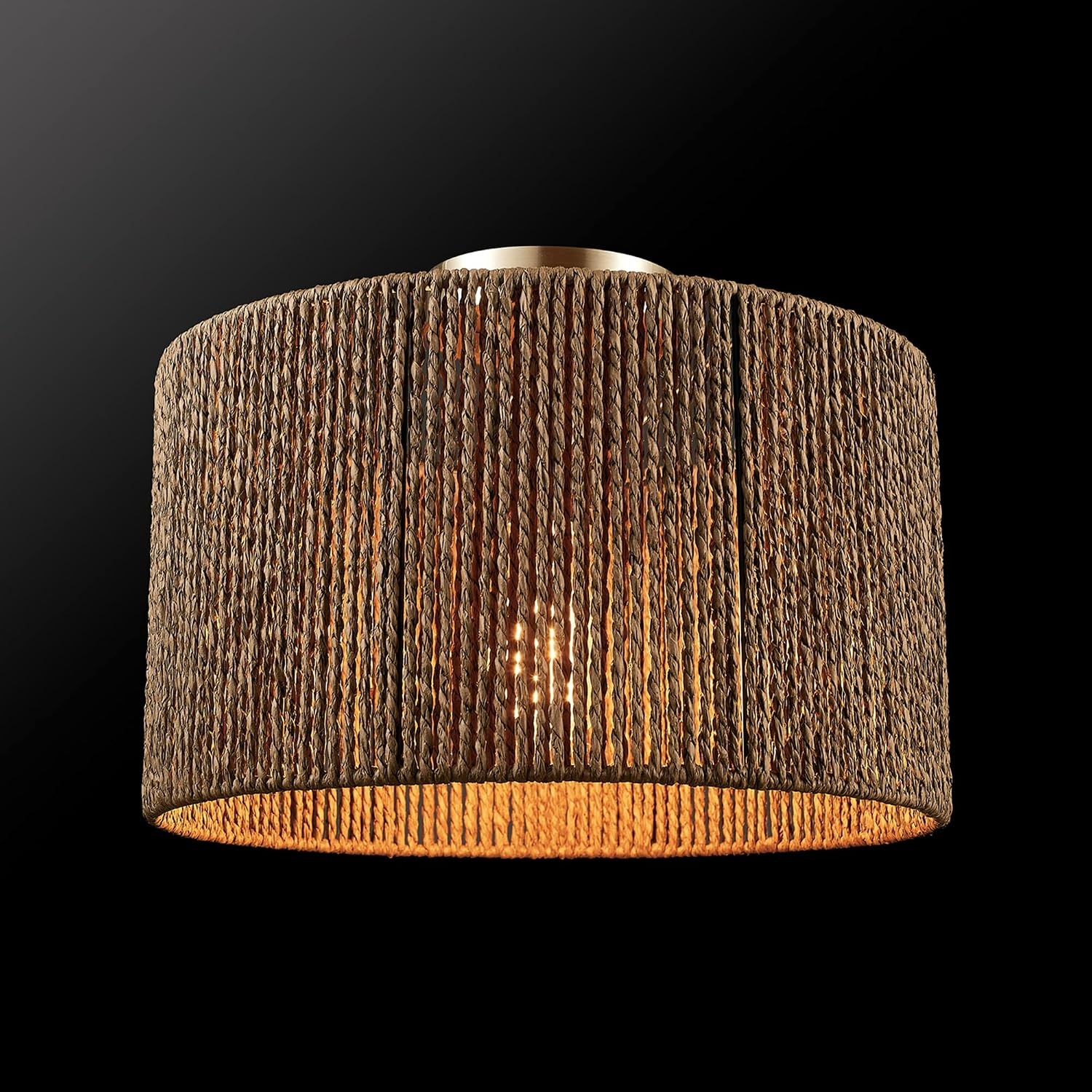 image:imageGlobe Electric 65893 1Light Flush Mount Ceiling Light Black Rattan ShadeLulu