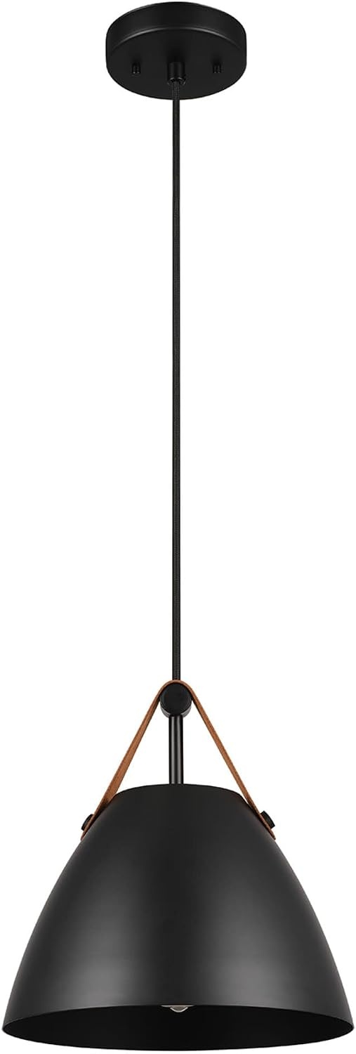 image:imageGlobe Electric 91006006 Jacob 11 Wide Pendant with Leather Accents
