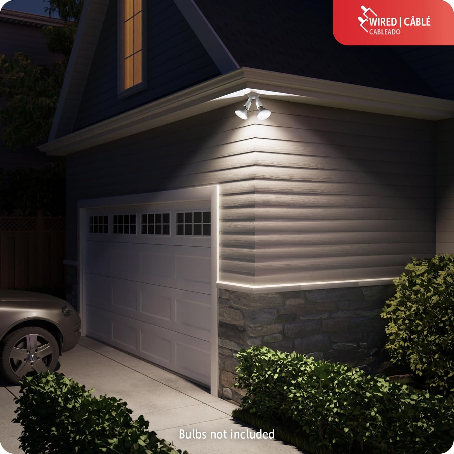 image:imageGlobe Electric 91008609 Switch Double Light 612 Wide Outdoor Flood Light