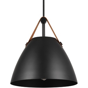 Globe Electric 91006006 Jacob 11″ Wide Pendant with Leather Accents